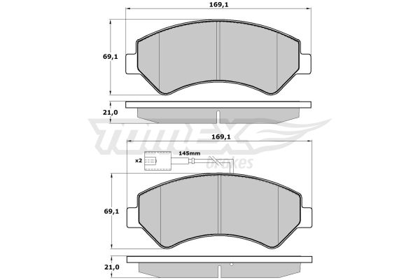 TOMEX BRAKES stabdžių trinkelių rinkinys, diskinis stabdys TX 17-19